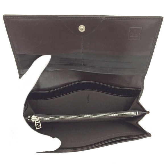 Fendi Zucca Canvas Leather Bifold Long #89078F81 - Picture 6 of 8